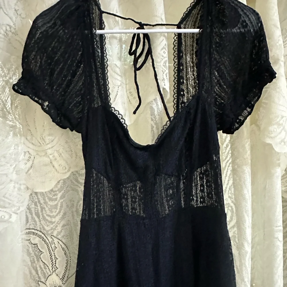 Urban Outfitters Lacy Little Black Baby Doll Dress Size Medium - Picture 2 of 6